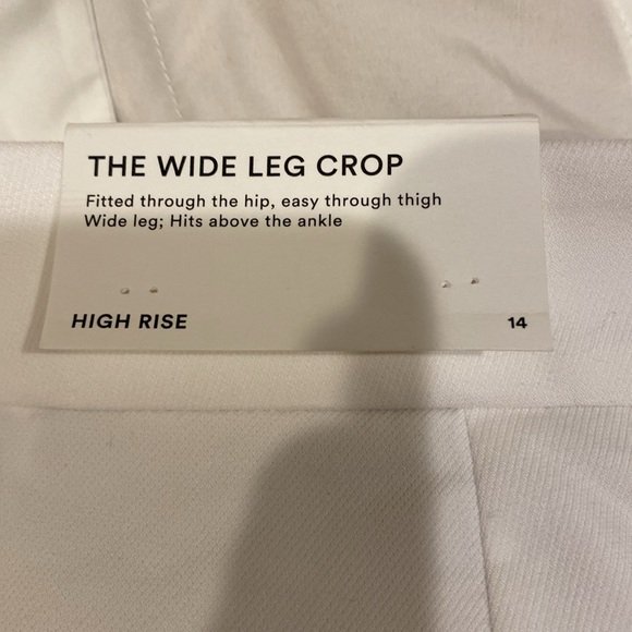 Ann Taylor the Kate wide leg crop high rise white pants size 14 - Picture 8 of 12